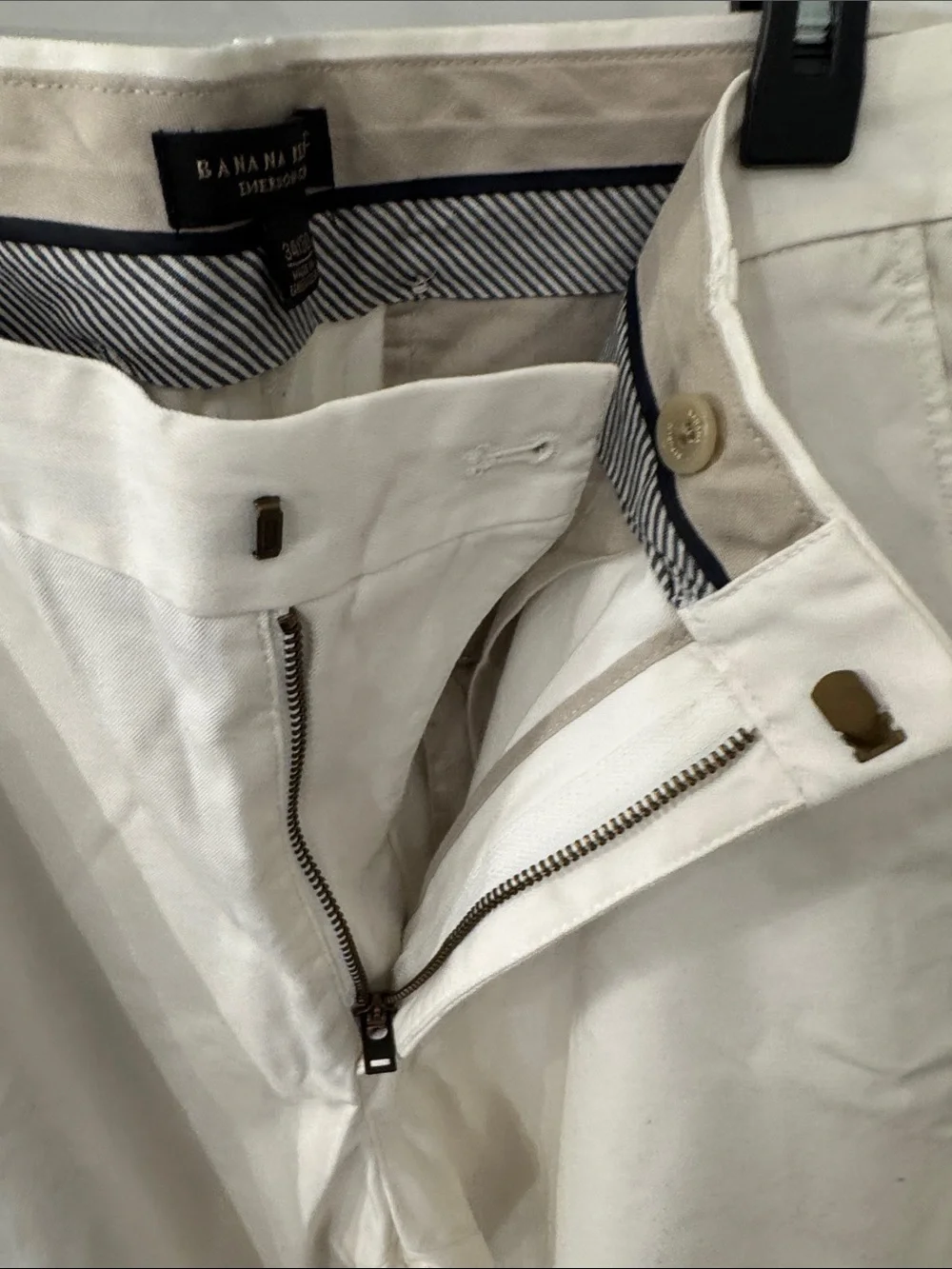 Banana Republic Cream Straight-Leg Chino Pants
